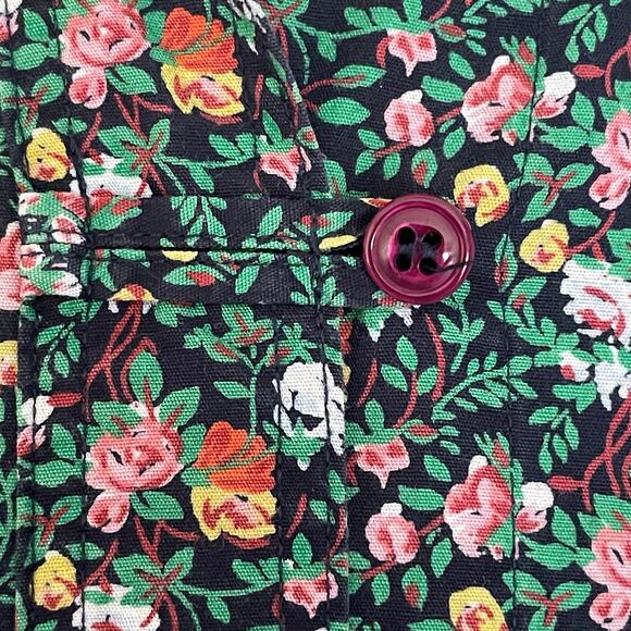 VTG John Henry 100% Cotton Green Dark Floral Button Up Shirt Sz 10 Fall Casual - Picture 6 of 9